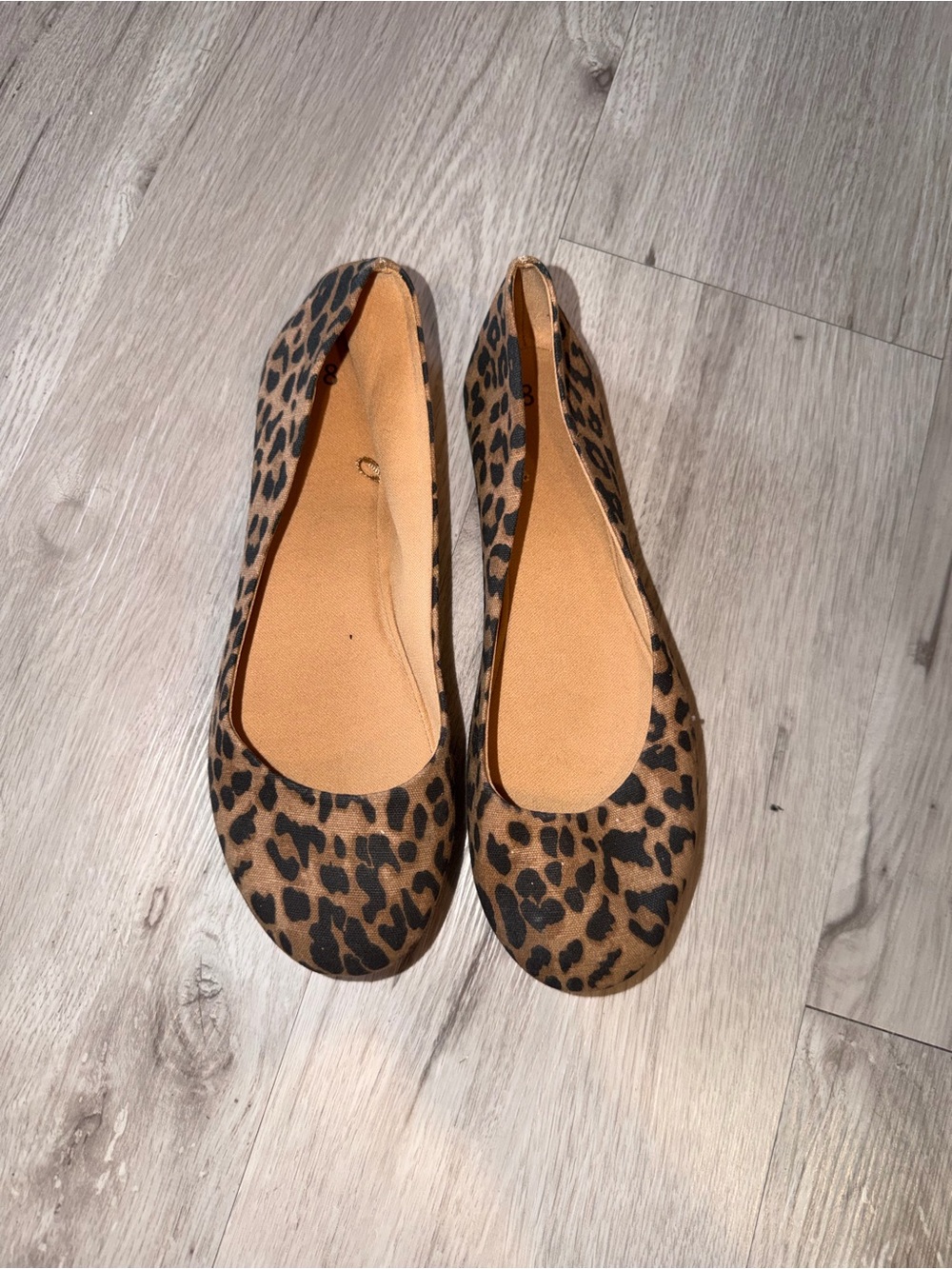 Leopard Print Ballet Flats - Brown/Black